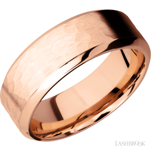 Lashbrook 14K Rose Gold with Hammer, Polish Finish Wedding Bands