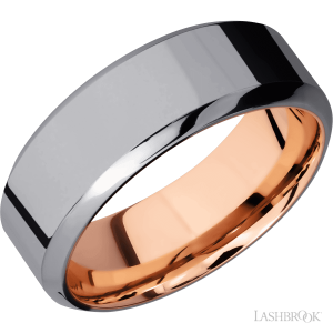 Lashbrook Tantalum with Polish, Polish Finish and 14K Rose Gold Wedding Bands