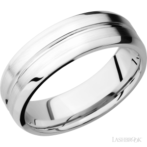 Lashbrook 14K White Gold with Polish, Satin Finish Wedding Bands