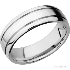 Lashbrook 14K White Gold with Satin, Polish Finish Wedding Bands