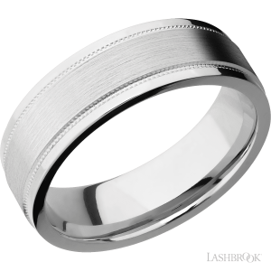 Lashbrook 14K White Gold with Satin, Polish Finish Wedding Bands