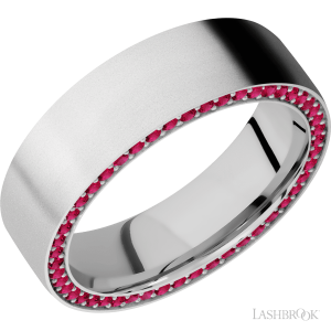 Lashbrook 14K White Gold with Bead Finish Wedding Bands