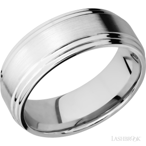 Lashbrook 14K White Gold with Satin, Polish Finish Wedding Bands