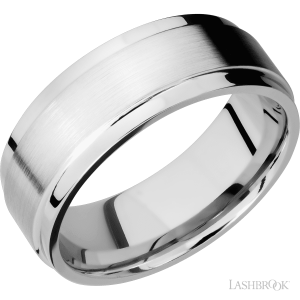 Lashbrook 14K White Gold with Satin, Polish Finish Wedding Bands