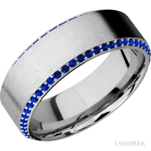 Lashbrook 14K White Gold with Distressed, Polish Finish Wedding Bands