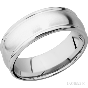 Lashbrook 14K White Gold with Satin, Polish Finish Wedding Bands