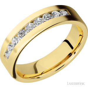 Lashbrook 14K Yellow Gold with Bead Finish Wedding Bands