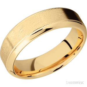 Lashbrook 14K Yellow Gold with Distressed, Polish Finish Wedding Bands