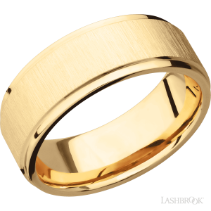Lashbrook 14K Yellow Gold with Crosssatin, Polish Finish Wedding Bands
