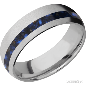 Lashbrook Titanium with Polish, Polish Finish and Black Onyx Inlay Wedding Bands