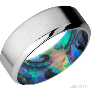 Lashbrook Cobalt Chrome with Polish, Polish Finish and Abalone Wedding Bands