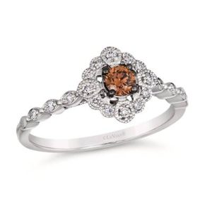 Le Vian Couture® Ring featuring 1/5 cts. Chocolate Diamonds® , 1/10 cts. Vanilla Diamonds® set in P95
