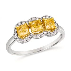 Le Vian® Ring featuring 7/8 cts. Fancy Light Yellow Diamond , 1/5 cts. Vanilla Diamonds® set in 14K Two Tone Gold