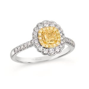 Le Vian Couture® Ring featuring 3/8 cts. Fancy Light Yellow Diamond , 1/4 cts. Vanilla Diamonds® set in P95