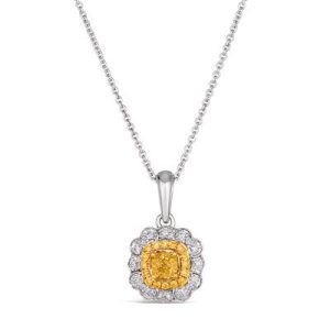 Le Vian Couture® Pendant featuring 1/3 cts. Fancy Yellow Diamond , 1/8 cts. Vanilla Diamonds® set in P14 Two Tone Gold