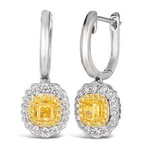 Le Vian Couture® Earrings featuring 1/2 cts. Fancy Light Yellow Diamond , 1/3 cts. Vanilla Diamonds® set in P95