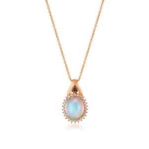 Le Vian Chocolatier® Pendant featuring 1 5/8 cts. Neopolitan Opal™, 1/20 cts. Chocolate Diamonds® , 1/5 cts. Vanilla Diamonds® set in 14K Strawberry Gold®