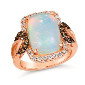 Le Vian® Ring featuring 3 3/4 cts. Neopolitan Opal™, 1/4 cts. Chocolate Diamonds® , 1/3 cts. Nude Diamonds™ set in 14K Strawberry Gold®