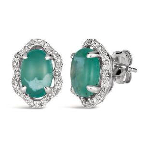 Le Vian® Earrings featuring 2 1/5 cts. Peacock Aquaprase™, 1/4 cts. Nude Diamonds™ set in 14K Vanilla Gold®