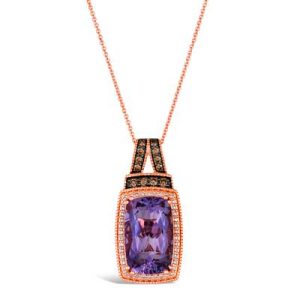 Le Vian Chocolatier® Pendant featuring 6 7/8 cts. Dark Amethyst, 1/5 cts. Chocolate Diamonds® , 1/6 cts. Vanilla Diamonds® set in 14K Strawberry Gold®