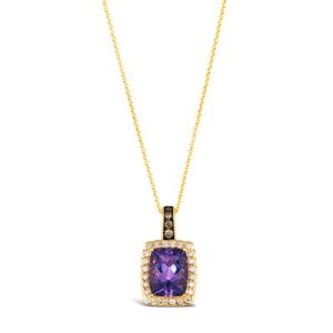 Le Vian Chocolatier® Pendant featuring 2 3/8 cts. Grape Amethyst™, 1/20 cts. Chocolate Diamonds®, 1/5 cts. Vanilla Diamonds® set in 14K Honey Gold™