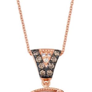 Le Vian® Pendant featuring 5 cts. Peacock Aquaprase™, 1/10 cts. Chocolate Diamonds® , Nude Diamonds™ set in 14K Strawberry Gold®