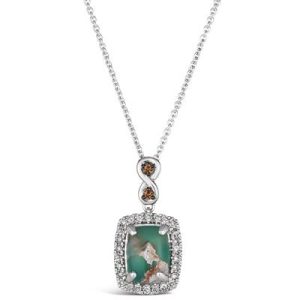 Le Vian Chocolatier® Pendant featuring 1 1/5 cts. Peacock Aquaprase™, Chocolate Diamonds®, 1/6 cts. Vanilla Diamonds® set in 14K Vanilla Gold®
