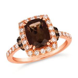 Le Vian® Ring featuring 1 3/4 cts. Chocolate Quartz®, 1/3 cts. Nude Diamonds™ , 1/6 cts. Chocolate Diamonds® set in 14K Strawberry Gold®