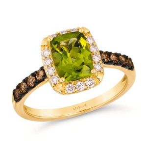 Le Vian® Ring featuring 1 1/2 cts. Green Apple Peridot™, 1/5 cts. Chocolate Diamonds® , 1/6 cts. Nude Diamonds™ set in 14K Honey Gold™
