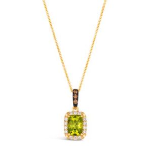 Le Vian® Pendant featuring 1 1/2 cts. Green Apple Peridot™, 1/20 cts. Chocolate Diamonds® , 1/6 cts. Nude Diamonds™ set in 14K Honey Gold™