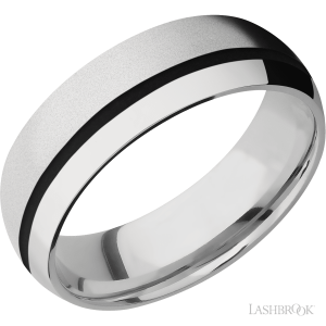 Lashbrook Cobalt Chrome with Polish, Polish Finish and Coyote Tan Inlay Wedding Bands