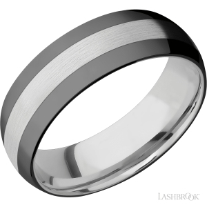 Lashbrook Cobalt Chrome with Satin Finish and Zirconium Inlay Wedding Bands