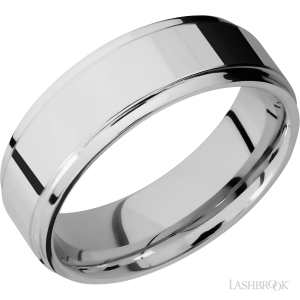 Lashbrook Cobalt Chrome with Polish, Polish Finish Wedding Bands