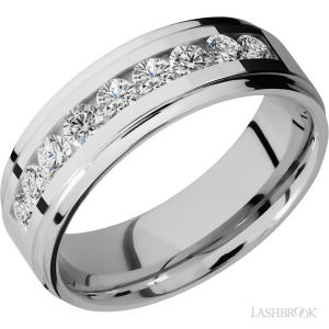 Lashbrook Cobalt Chrome with Polish, Polish Finish Wedding Bands