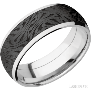 Lashbrook with Polish Finish and Zirconium Inlay Wedding Bands