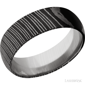 Lashbrook Damascus with Acid Finish Wedding Bands
