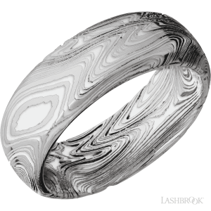 Lashbrook Marble with Acid Finish and 14K Yellow Gold Inlay Wedding Bands