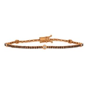 Le Vian Chocolatier® Bracelet featuring 1/5 cts. Vanilla Diamonds® , 1 1/20 cts. Chocolate Diamonds® set in 14K Strawberry Gold®