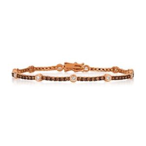 Le Vian Chocolatier® Bracelet featuring 1/2 cts. Vanilla Diamonds® , 1 1/2 cts. Chocolate Diamonds® set in 14K Strawberry Gold®