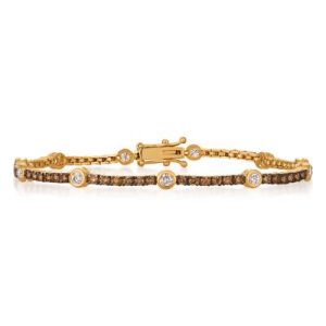 Le Vian Chocolatier® Bracelet featuring 1/2 cts. Vanilla Diamonds® , 1 1/2 cts. Chocolate Diamonds® set in 14K Honey Gold™