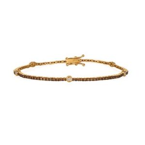 Le Vian Chocolatier® Bracelet featuring 1/5 cts. Vanilla Diamonds® , 1 1/20 cts. Chocolate Diamonds® set in 14K Honey Gold™