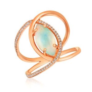 Le Vian® Ring featuring 1 cts. Neopolitan Opal™, 1/6 cts. Vanilla Diamonds® set in 14K Strawberry Gold®