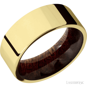 Lashbrook 14K Yellow Gold with Polish Finish and Sequoia Wedding Bands