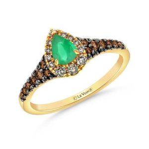 Le Vian® Ring featuring 1/4 cts. Costa Smeralda Emeralds™, 1/6 cts. Nude Diamonds™ , 1/5 cts. Chocolate Diamonds® set in 14K Honey Gold™
