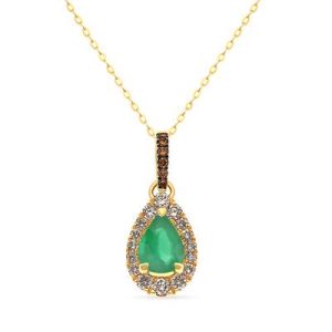 Le Vian® Pendant featuring 1/2 cts. Costa Smeralda Emeralds™, 1/4 cts. Nude Diamonds™ , 1/20 cts. Chocolate Diamonds® set in 14K Honey Gold™