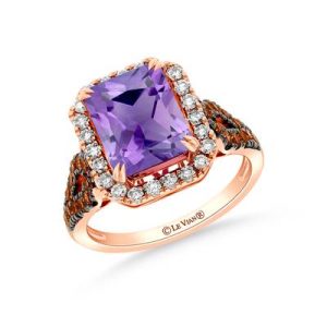 Le Vian® Ring featuring 3 1/4 cts. Grape Amethyst™, 3/8 cts. Chocolate Diamonds®, 3/8 cts. Nude Diamonds™ set in 14K Strawberry Gold®
