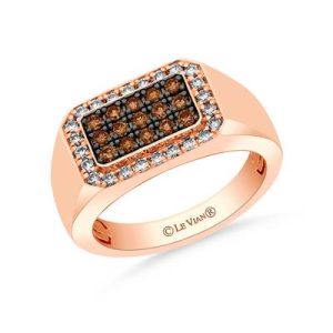 Le Vian Chocolatier® Ring featuring 1/2 cts. Chocolate Diamonds® , 3/8 cts. Nude Diamonds™ set in 14K Strawberry Gold®