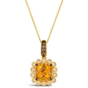 Le Vian® Pendant featuring 2 7/8 cts. Cinnamon Citrine®, 1/8 cts. Chocolate Diamonds® , 1/4 cts. Nude Diamonds™ set in 14K Honey Gold™
