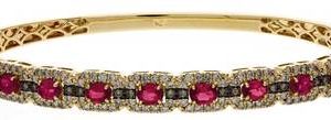 Le Vian® Bangle featuring 2 cts. Passion Ruby™, 1 1/20 cts. Nude Diamonds™ , 1/6 cts. Chocolate Diamonds® set in 14K Honey Gold™