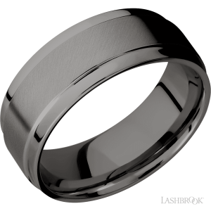 Lashbrook Tantalum Noir with Polish, Polish Finish Wedding Bands